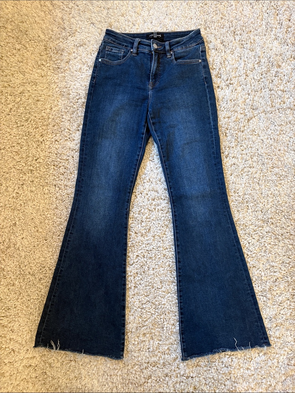 Risen High Rise Clean Pajama Flare Jeans by Socialthreads